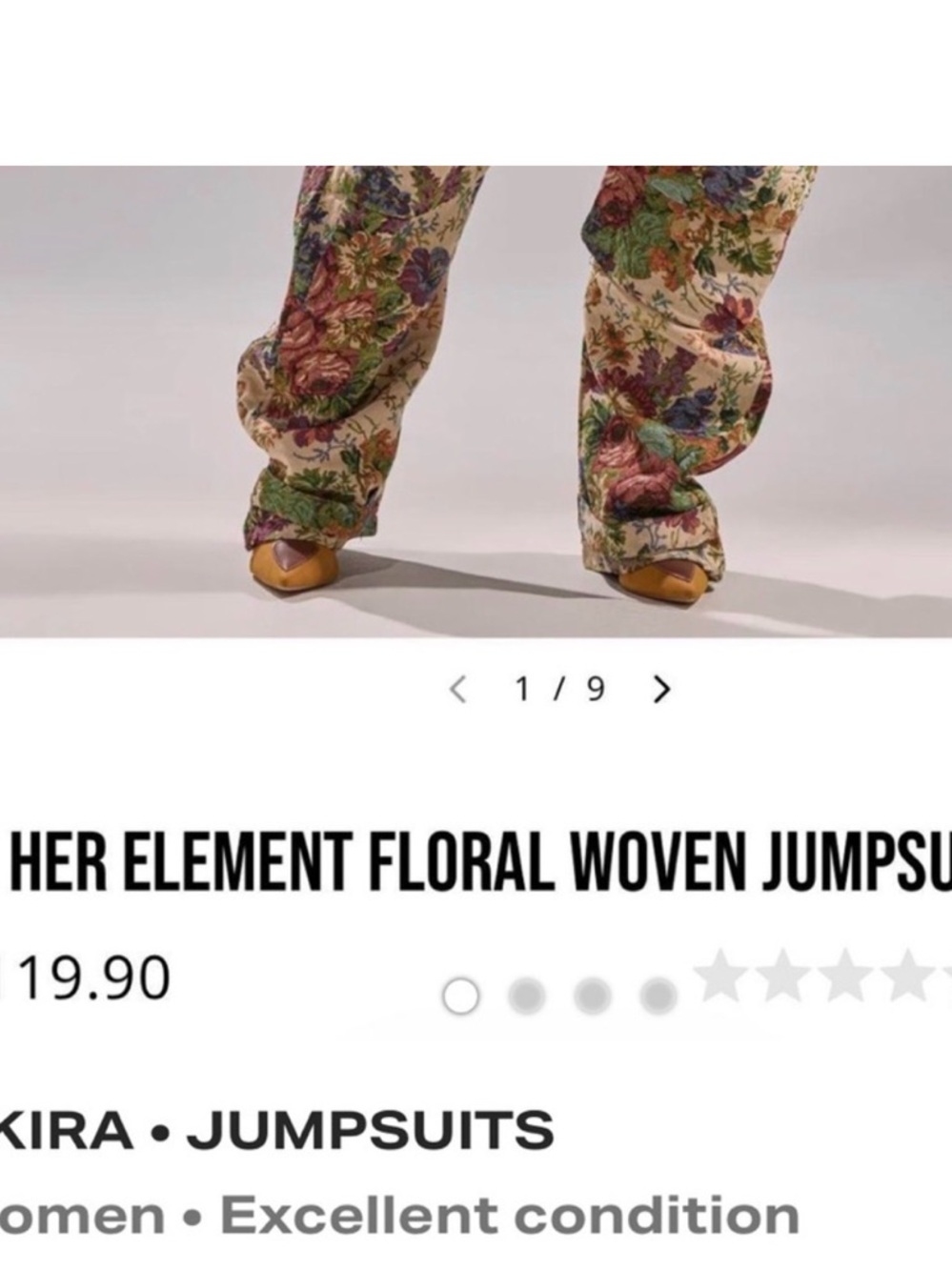 Akira Strapless Floral Cargo Jumpsuit in Multicolor - Picture 10 of 10